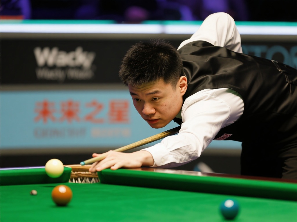 斯诺克世锦赛八强战:韦克林对阵赵心童第三局 然而,年轻选手的不足也在这一局中有所体现